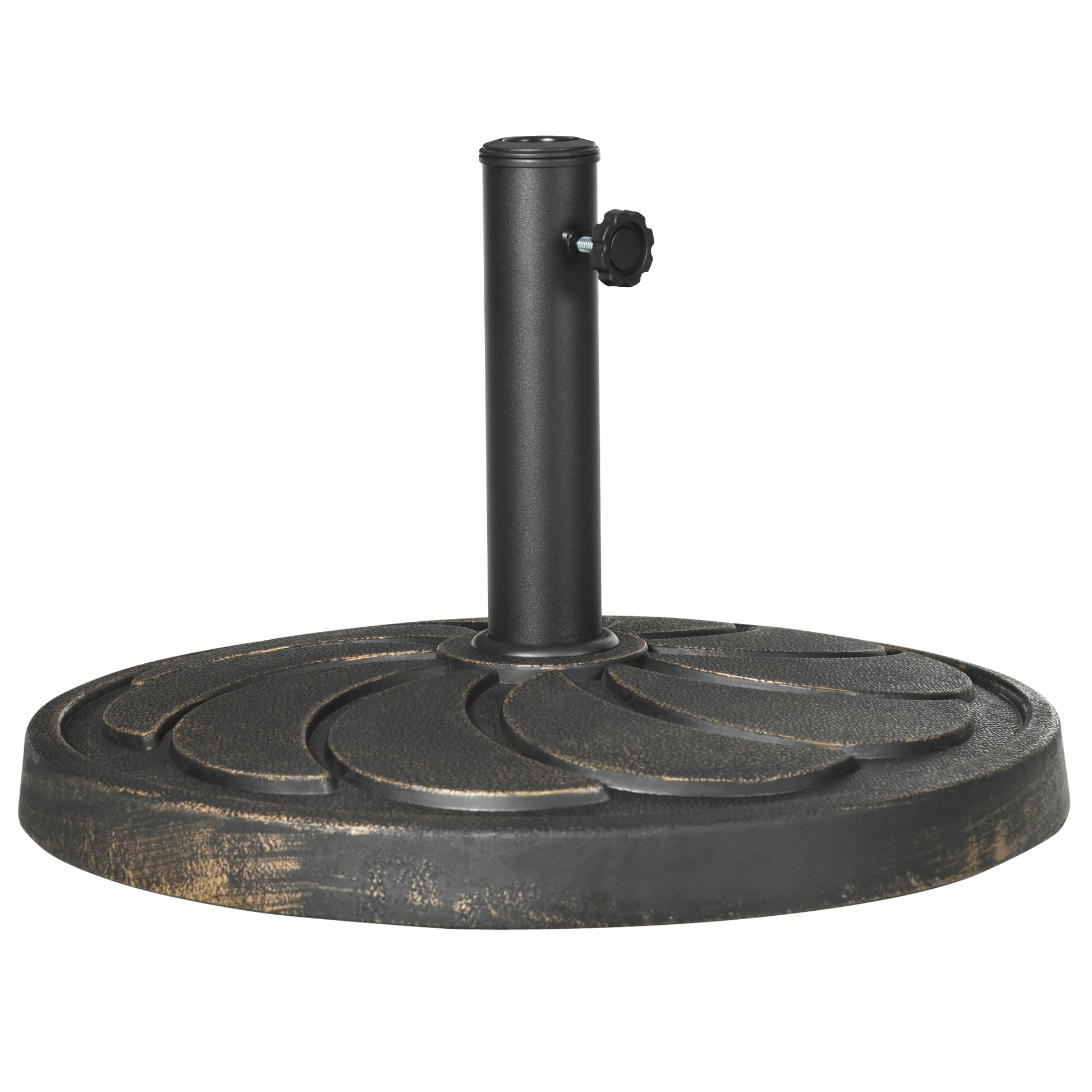 40 lb Heavy Duty Patio Umbrella Base, 21" Round Resin Market Umbrella Stand for Outdoor, Garden, Backyard, Bronze