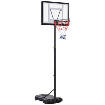 Soozier 5-7FT Basketball Hoop and Stand Backboard, Height Adjustable with Wheels for Youth Outdoor
