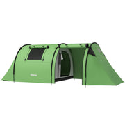 3-4 Person Camping Tent with 2 Rooms, 3000mm Waterproof Portable Family Tent with Carry Bag, Dark Green