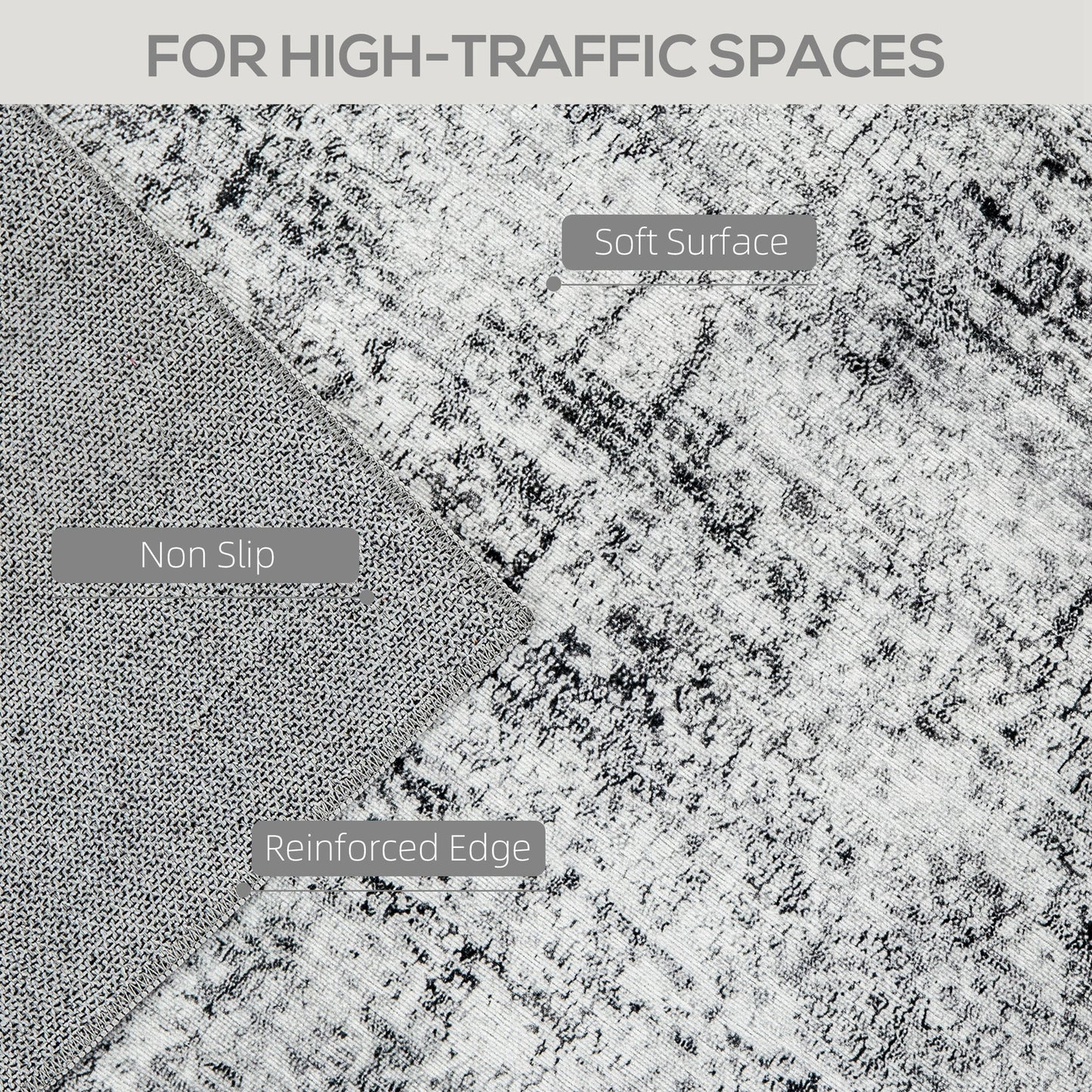 Area Rug for Living Room 9x12, Modern Abstract Machine Washable Rug, Non-Slip Carpet for Bedroom, Dining Room, Grey