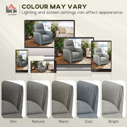 Power Recliner Chair, Fabric Upholstered Recliner Chair with USB Ports, Footrest, Grey