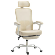 Ergonomic Office Chair, Mesh Reclining Desk Chair with Adjustable Lumbar Support, Headrest, Beige