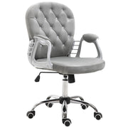 Office Chair, Comfortable Computer Desk Chair with Padded Seat and Adjustable Height, Tufted Back, Grey