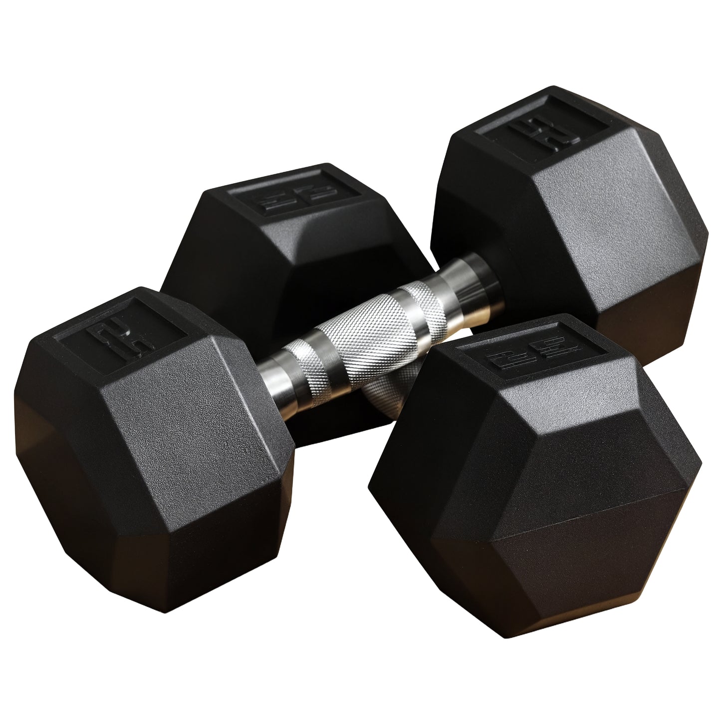 Soozier 2 x 25lbs Rubber Dumbbells Weight Set, Dumbbell Hand Weight for Body Fitness Training for Home Office Gym, Black