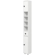 71" Tall Bathroom Storage Cabinet, Narrow Bathroom Cabinet with Open Shelves, 2 Door Cabinets, Adjustable Shelves, for Kitchen, Hallway, Living Room, White