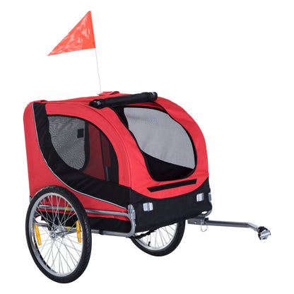 Pet Bike Trailer Bike Cart Bicycle Dog Cat Travel Carrier Foldable Red