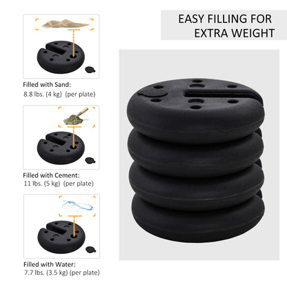 Set of 4 Party Tent Canopy Weight Plate Kit Gazebo Pop Up Tent Anchor Base Weights Canopy Shelter Leg Weights