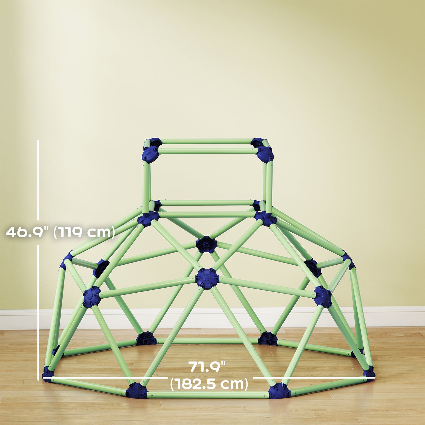 Qaba Climbing Dome, 6FT Geometric Dome Climber, Indoor Outdoor Jungle Gym Playground for Kids 3-8 Boys Girls, Green