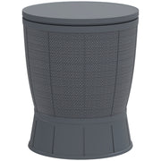 11 Gallon Patio Cooler Side Table, Outdoor Cooler Bar Table with Height Adjustable Top, Drainage Plug, Grey