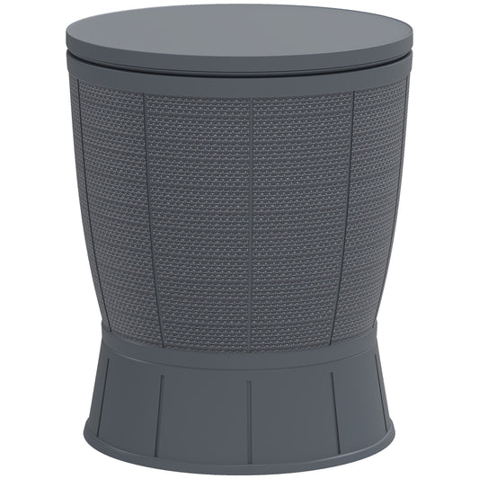 11 Gallon Patio Cooler Side Table, Outdoor Cooler Bar Table with Height Adjustable Top, Drainage Plug, Grey