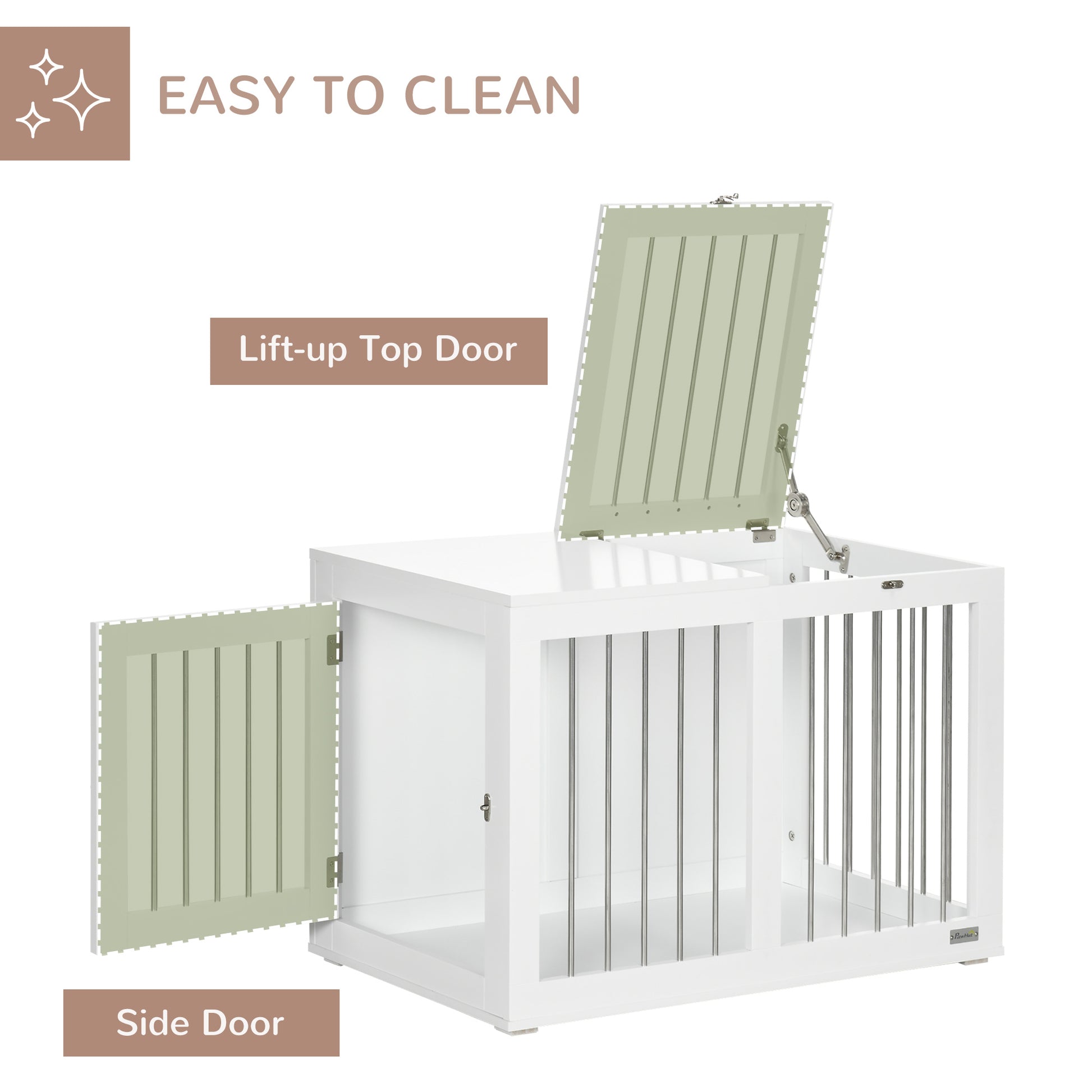 31.5" Dog Crate Furniture with Double Doors, for Medium Dogs, White