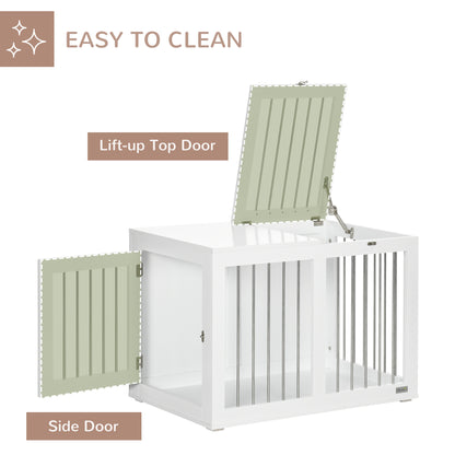 31.5" Dog Crate Furniture with Double Doors, for Medium Dogs, White