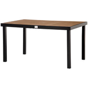 Aluminum Outdoor Dining Table for 6, Rectangular Patio Dining Table 55" L x 35.5" W x 29.25" H, Modern Garden Table for Kitchen, Dining Room, Patio, Natural
