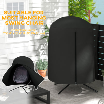Egg Chair Cover, 420D Oxford Fabric Waterproof Anti-dust Furniture Protector for Φ50.4" x 74.8" H Stand, Black
