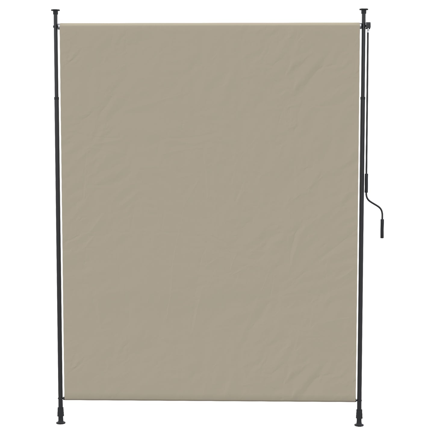 7' x 10' Retractable Patio Awning, Manual Outdoor Privacy Screen with UPF40+ & Water-Resistant Fabric, Beige