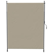 7' x 10' Retractable Patio Awning, Manual Outdoor Privacy Screen with UPF40+ & Water-Resistant Fabric, Beige