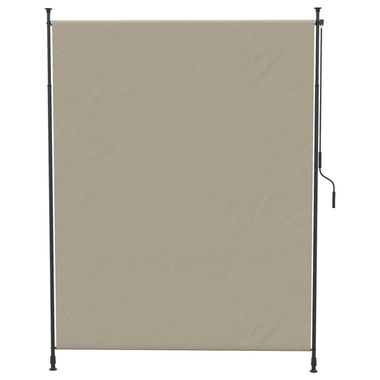 7' x 10' Retractable Patio Awning, Manual Outdoor Privacy Screen with UPF40+ & Water-Resistant Fabric, Beige