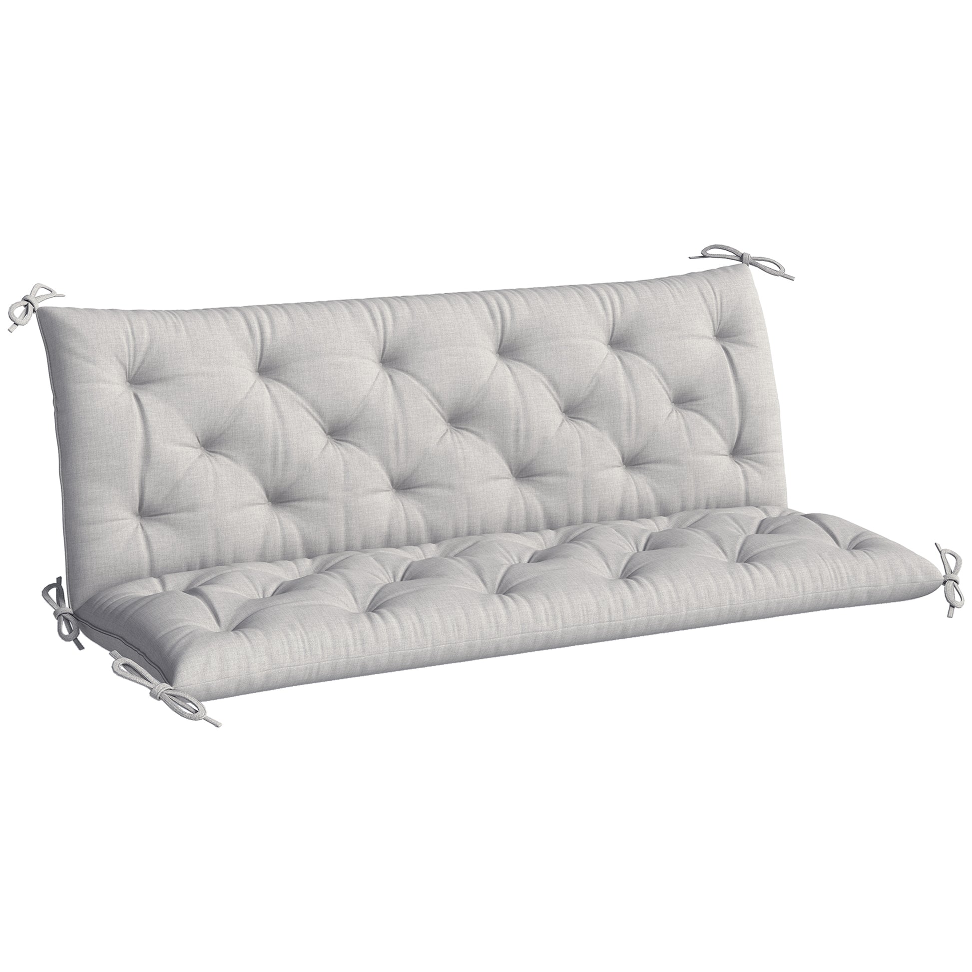 3-Seater Outdoor Bench Swing Chair Replacement Cushions for Patio Garden, Light Grey