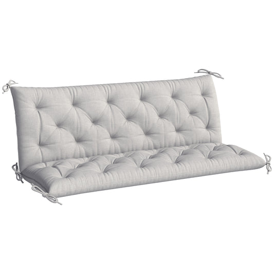 3-Seater Outdoor Bench Swing Chair Replacement Cushions for Patio Garden, Light Grey