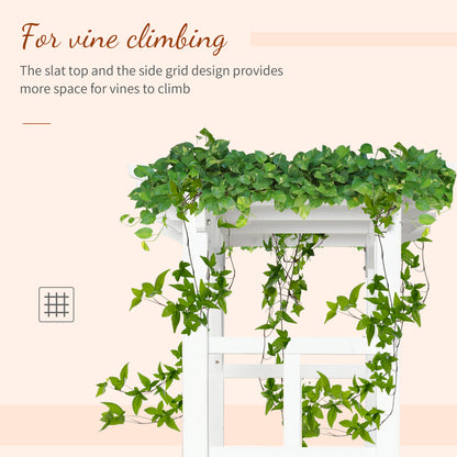 85" Wooden Garden Arbour for Wedding and Ceremony, Outdoor Garden Arch Trellis for Climbing Vines - White