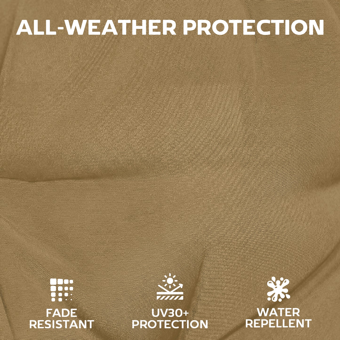 Patio Chair Cushions Set of 4, Waterproof Non-Slip Lounge Chair Cushions, 44"x21", Khaki