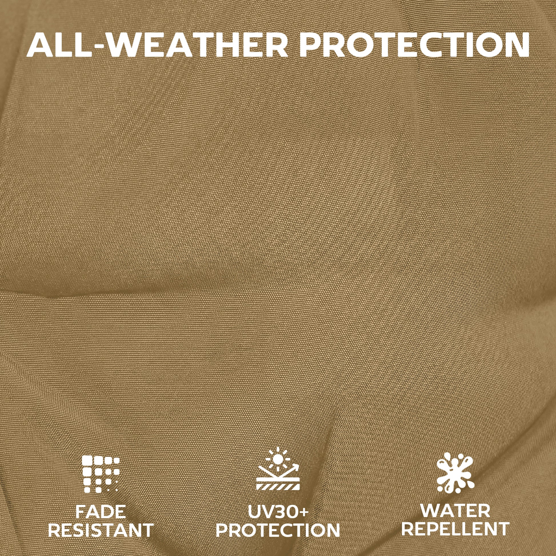 Patio Chair Cushions Set of 4, Waterproof Non-Slip Lounge Chair Cushions, 44"x21", Khaki