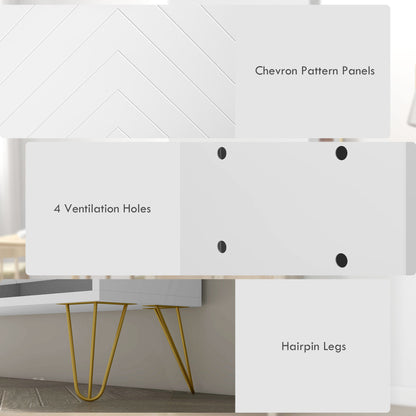 Shoe Storage Cabinet with 4 Flip Drawers and Adjustable Shelf, Shoe Cabinet for 16 Pairs of Shoes, White