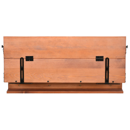 Railing Hanging Table, Folding Balcony Table, Spruce Foldable Desk with Width 39.4 inch for Patio and Garden, Orange