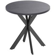 29" Dining Table, Contemporary Round Kitchen Table with Steel Legs, Black