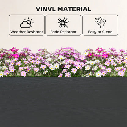 Vinyl Raised Garden Bed Kit, Set of 2 Elevated Garden Boxes with Open Bottom, Screwless Outdoor Planter Box