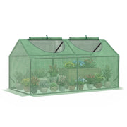 47" x 24" x 24" Portable Mini Tunnel Greenhouse Garden Planting Outdoor Flower Warm House Box with 2 Windows, Steel Frame and PE Cover, Green
