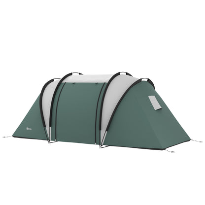 Camping Tent with 2 Bedrooms and Living Area, 3000mm Waterproof Family Tent, for Fishing Hiking Festival, Army Green