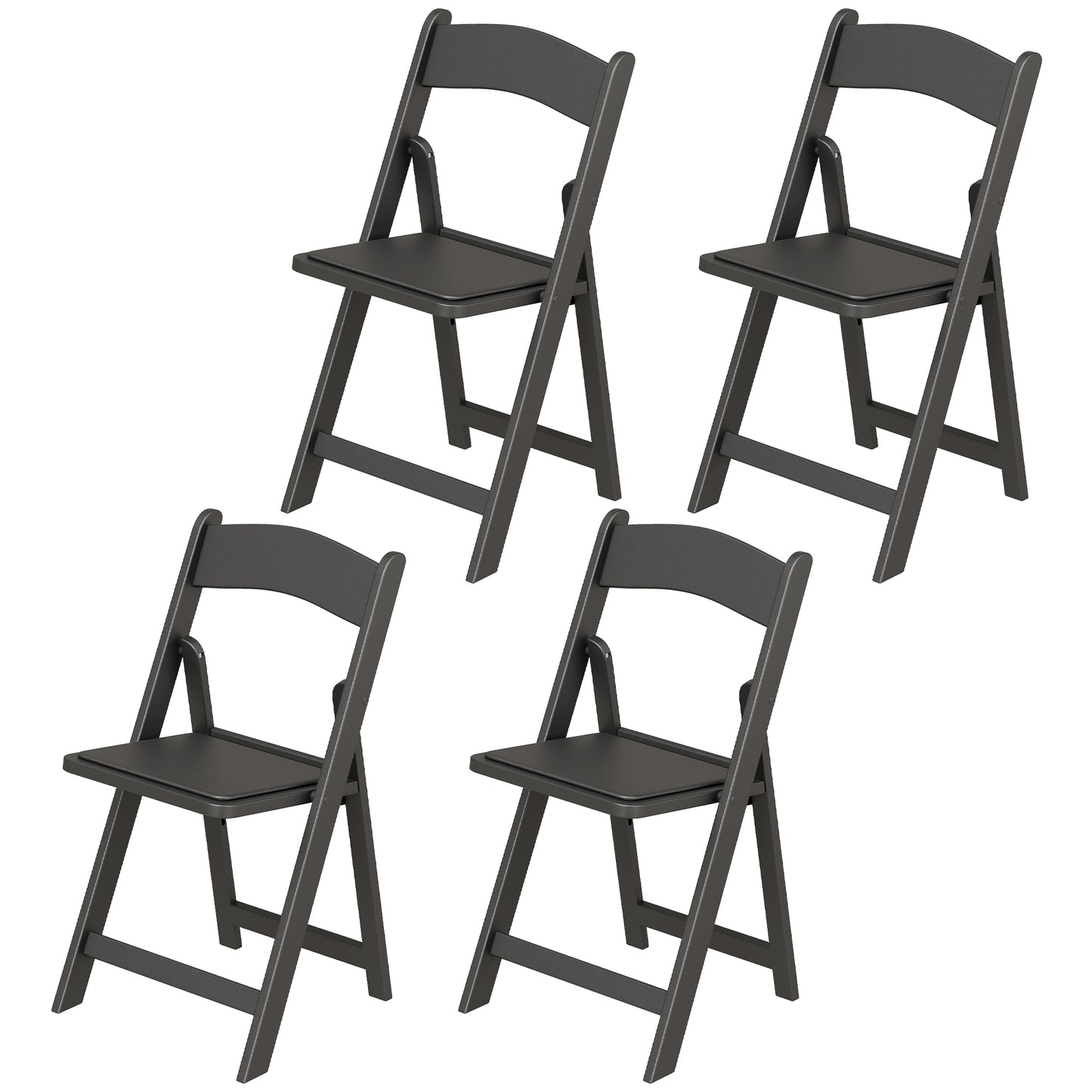 4 Pack Folding Chairs, Foldable Resin Chair with Padded Seat, Portable Indoor Outdoor Seat for Office Events Dining