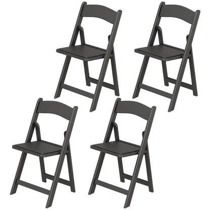 4 Pack Folding Chairs, Foldable Resin Chair with Padded Seat, Portable Indoor Outdoor Seat for Office Events Dining