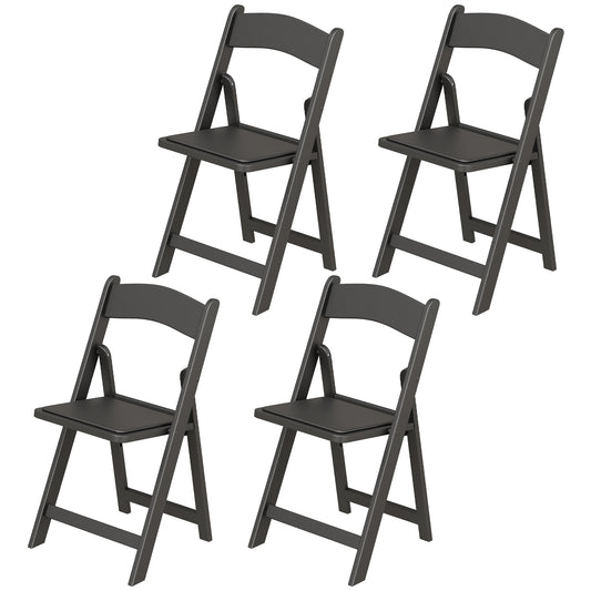 4 Pack Folding Chairs, Foldable Resin Chair with Padded Seat, Portable Indoor Outdoor Seat for Office Events Dining