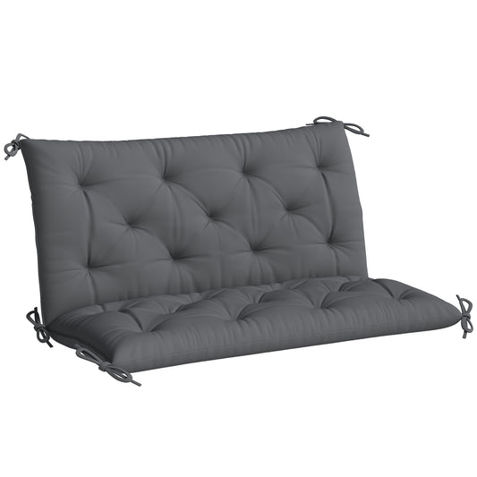 Porch Swing Cushion Garden Bench Cushion with Backrest, Non-Slip 2-seater Soft Pad, Swing Chair Mat Replacement for Indoor and Outdoor, 39.4" x 38.6", Dark Grey