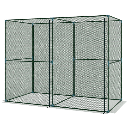 8' x 4' Crop Cage, Plant Protection Tent with Zippered Doors for Vegetable Garden, Backyard, Green