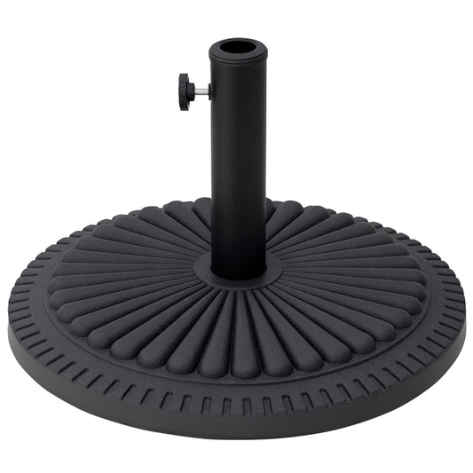 Patio Umbrella Base Stand, Round Cement Parasol Holder for Outdoor, Patio, Garden, Beach, Fits Φ1.4", Φ1.5" and Φ 2" Pole, Black