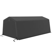 11' x 20' Portable Garage, Heavy Duty Carport Canopy with Ventilation Windows and Large Roll-up Door, Dark Grey