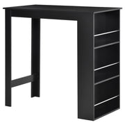 Bar Table Counter Height Dining Table with 3 Storage Shelves for Kitchen, Dining Room, Living Room, Black
