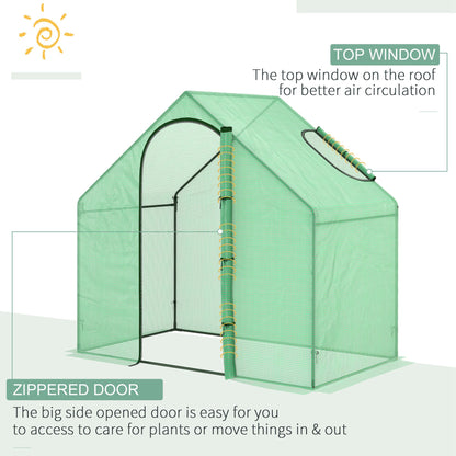 6 x 3.3 x 5.5ft Walk-in Garden Greenhouse with Door & Top Window, Portable Mini Greenhouse for Plants Flowers Herbs Tomatoes, Outdoor Hot House Growing Tent with Steel Frame & PE Cover