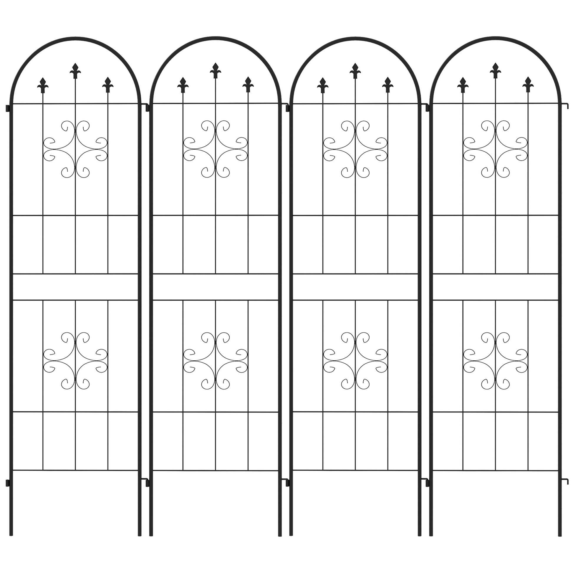 Metal Trellis Set of 4, Garden Trellis for Climbing Plants Support Frames, Arrow Design