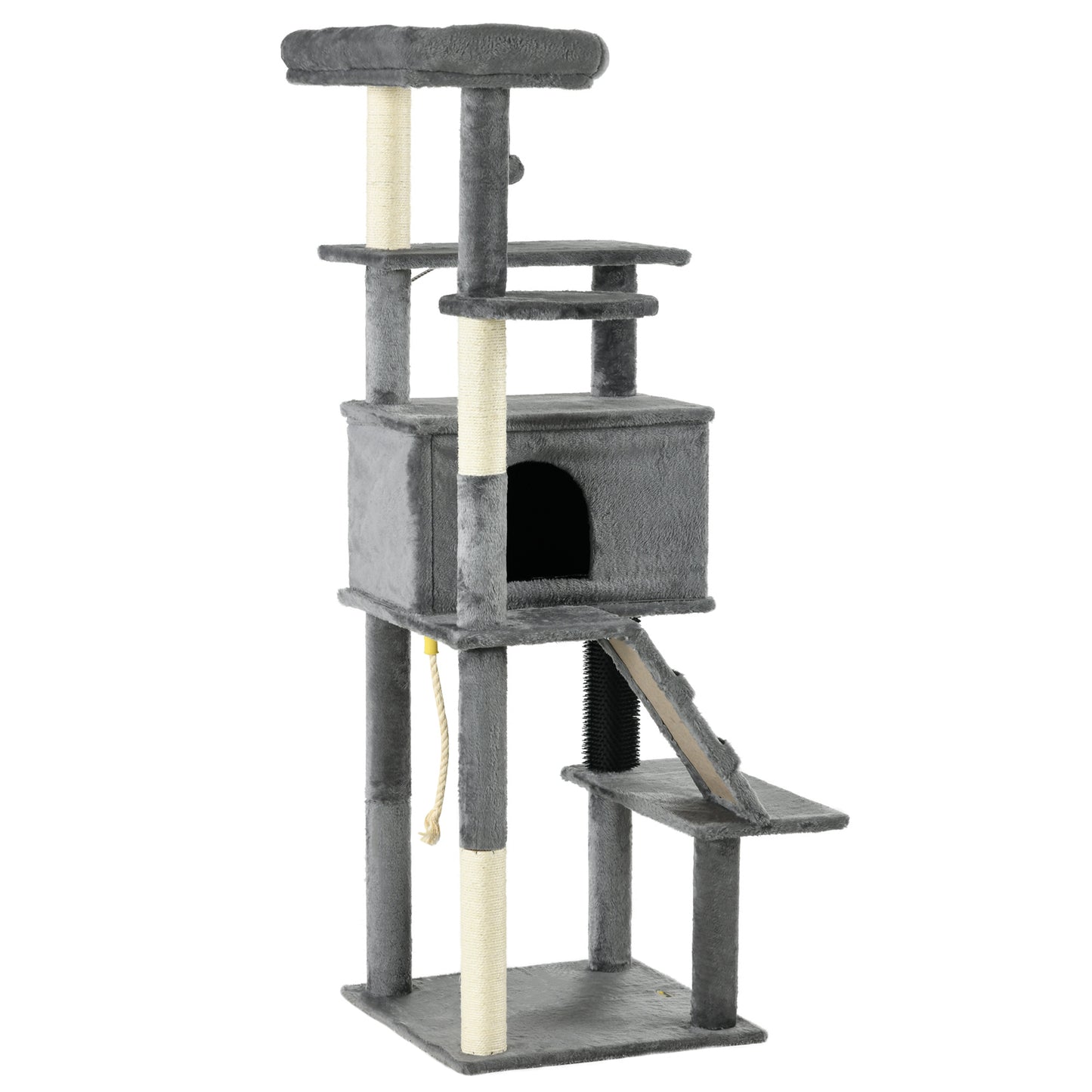 Cat Tree for Large Cats Adult, 58" Tall Cat Tree with Scratching Posts, Large Cat Tower for Indoor Cats with Bed, House, Toys, Grey