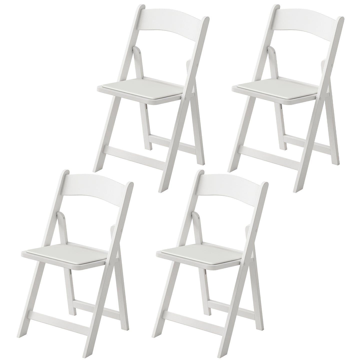 4 Pack Folding Chairs, Foldable Resin Chair with Padded Seat, Portable Indoor Outdoor Seat for Office Events Dining