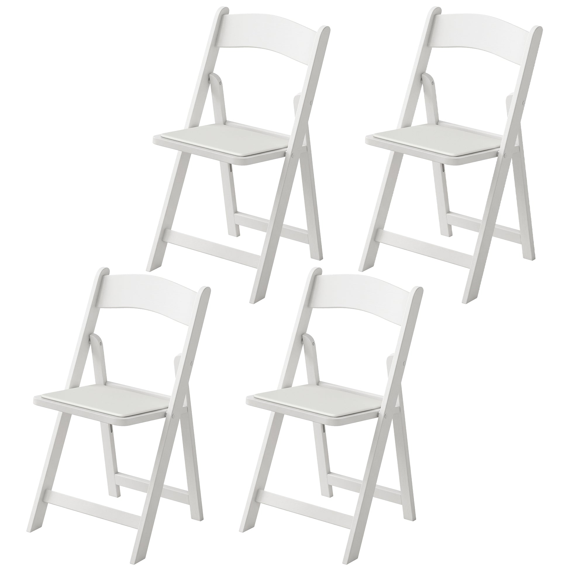 4 Pack Folding Chairs, Foldable Resin Chair with Padded Seat, Portable Indoor Outdoor Seat for Office Events Dining