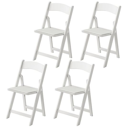 4 Pack Folding Chairs, Foldable Resin Chair with Padded Seat, Portable Indoor Outdoor Seat for Office Events Dining