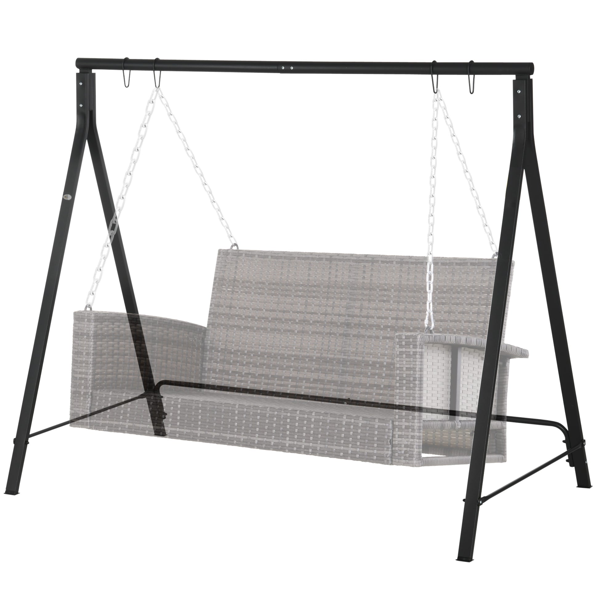 Metal Swing Stand Swing Frame, Hanging Chair Stand Only, 528 LBS Weight Capacity, for Backyard, Patio, Lawn, Black