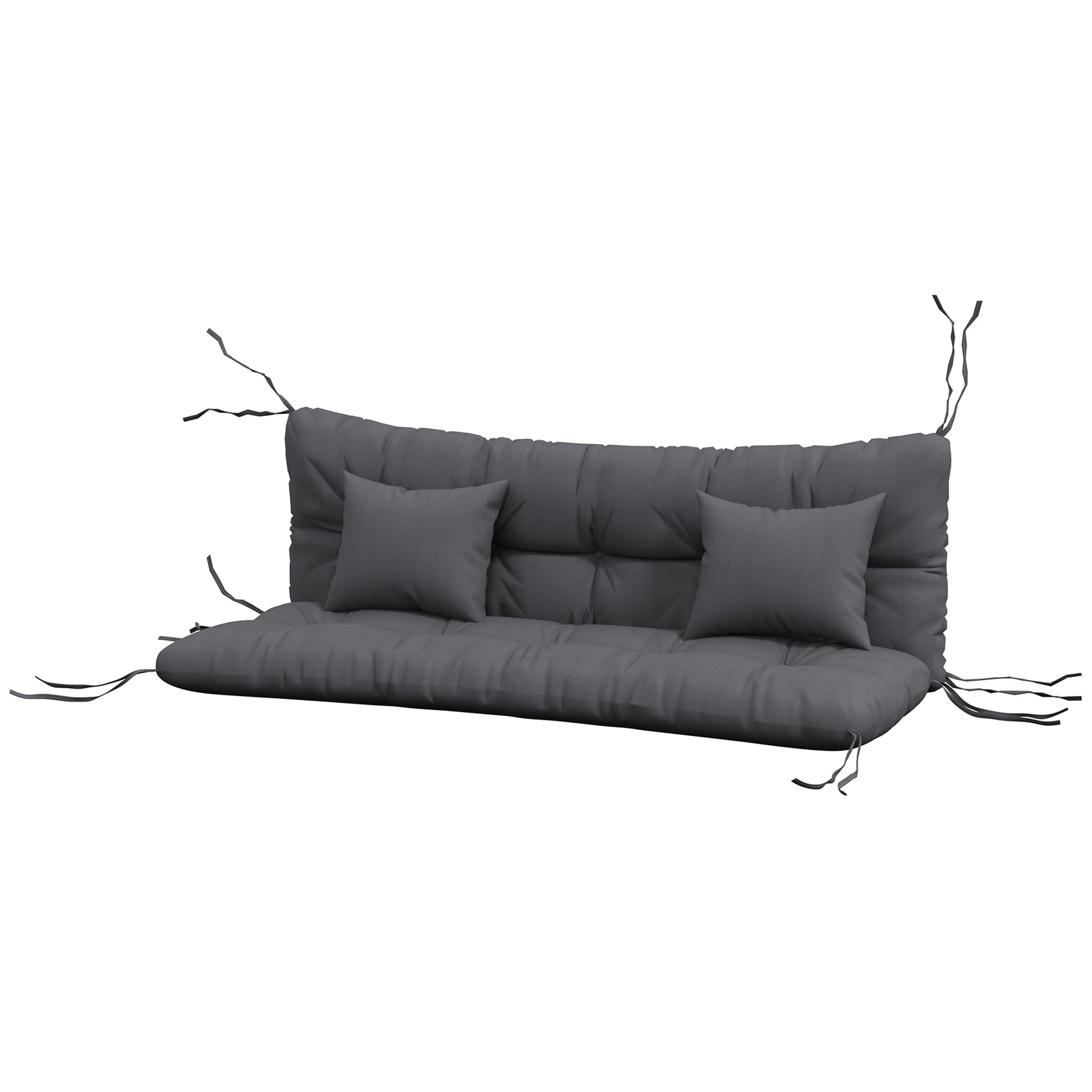 4-Piece Back and Seat Cushion Pillows Replacement and Pillows, Patio Chair Cushions Set with Ties, Grey