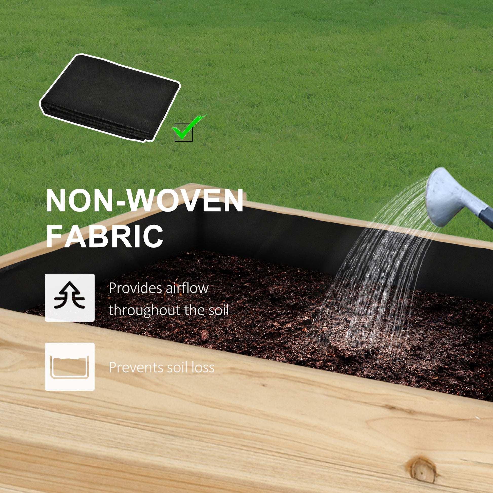 Raised Garden Bed with Legs, Elevated Box Planter with Storage Shelf, Bed Liner for Backyard Patio, Natural Wood