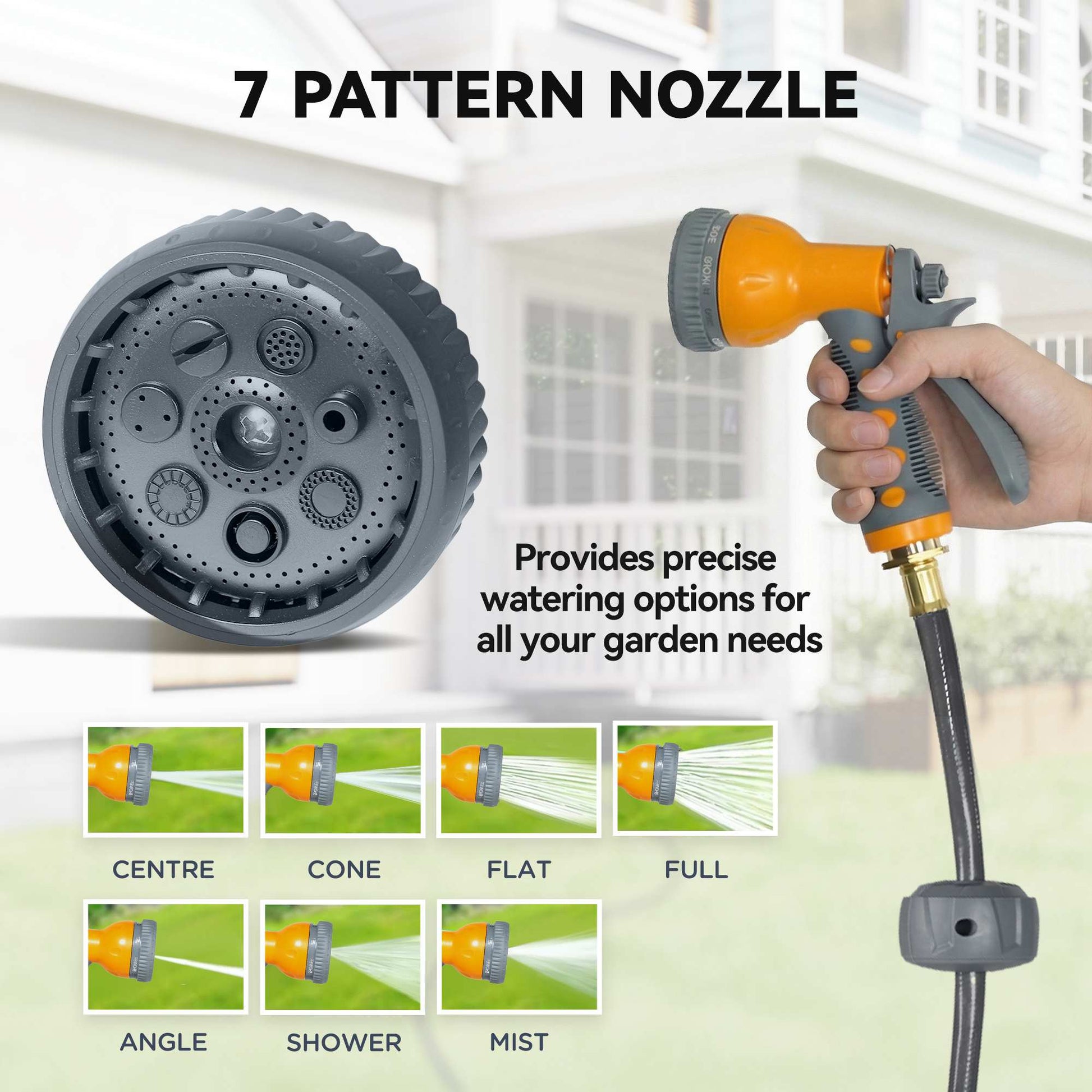 1/2 in x 100ft Wall Mounted Garden Hose Reel, Retractable Water Hose Reel with Auto Rewind, Any Length Lock, Orange